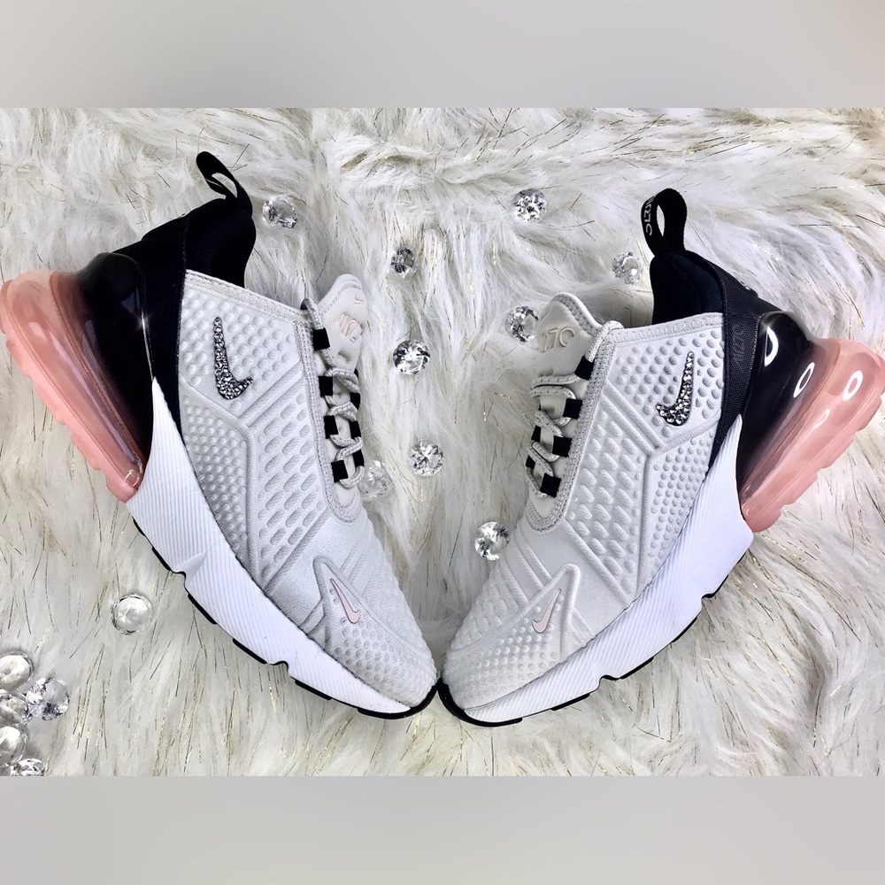 Swarovski Nike Air Max 270 Women's Custom Pink Sneakers Size 7 ready to ship